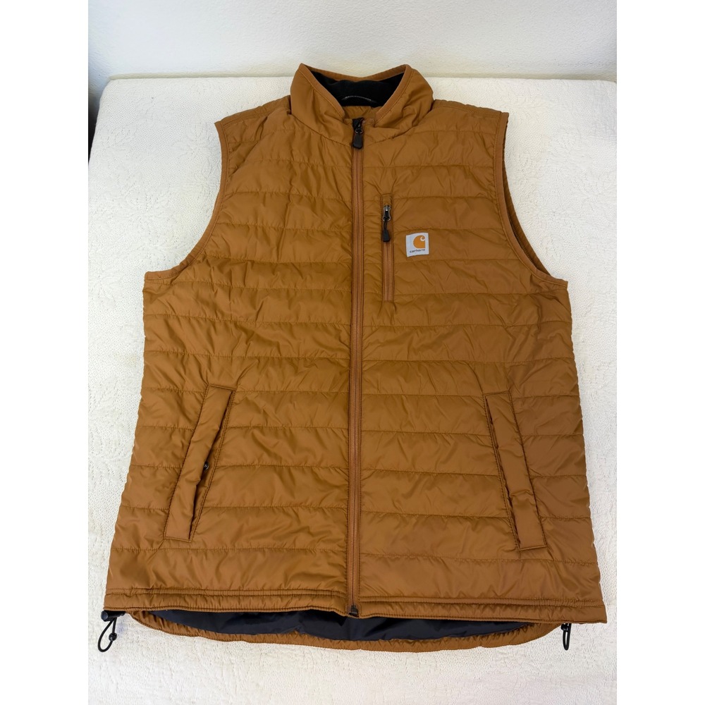 Carhartt Rain Defender Gilliam Vest Mens XL Tall Brown Quilted 102286-BRN Vest